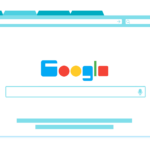 Browser mit Google Logo illustriert